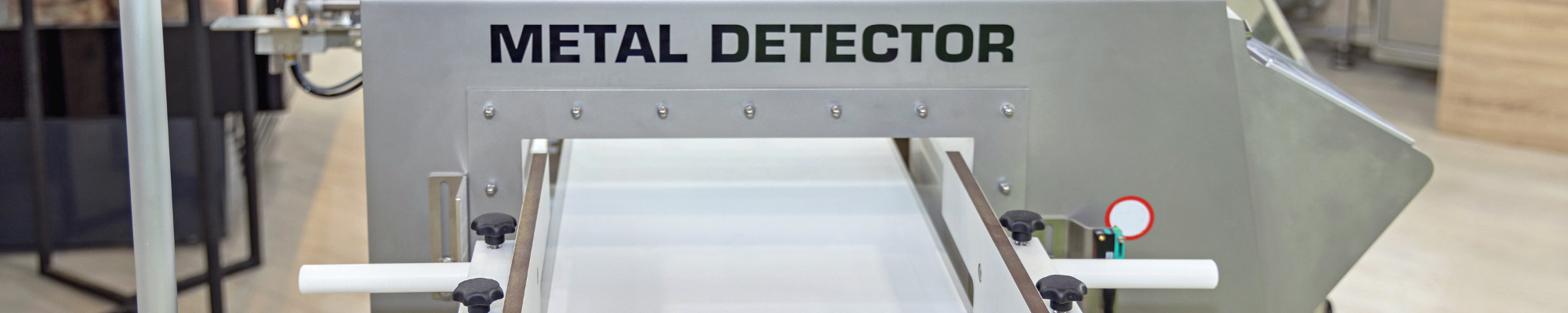 Metal detector conveyor banner